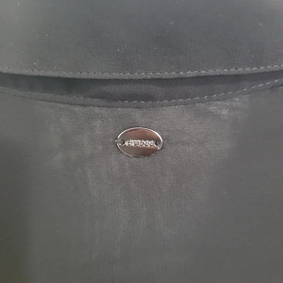 Guess Sheer Black Shirt, Size XXS - Picture 5 of 5